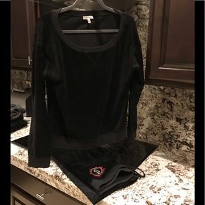 Juicy Couture Black Velour Top and Pants